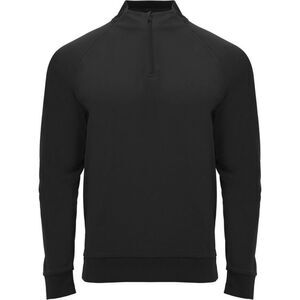 Roly Unisex Adult Epiro Quarter Zip Long-Sleeved Sweatshirt / Solid Black